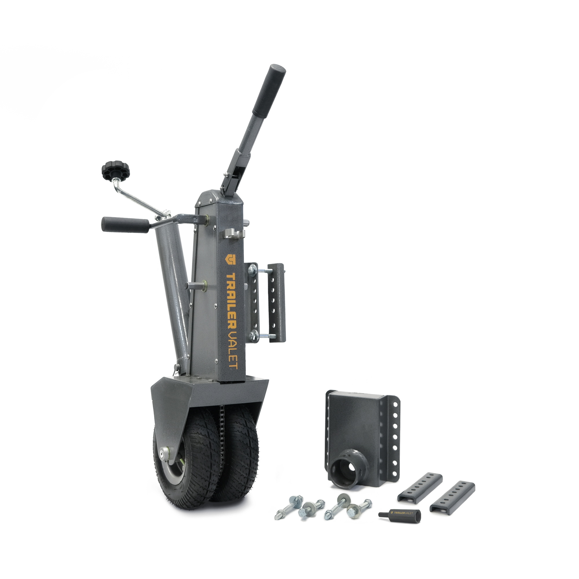 Trailer Valet TV5X Drill Powered Dolly Mover with Jack and Drill Adapter - 5,000 lbs Towing Capacity, 500 lbs Tongue Weight Model# TV5XDA